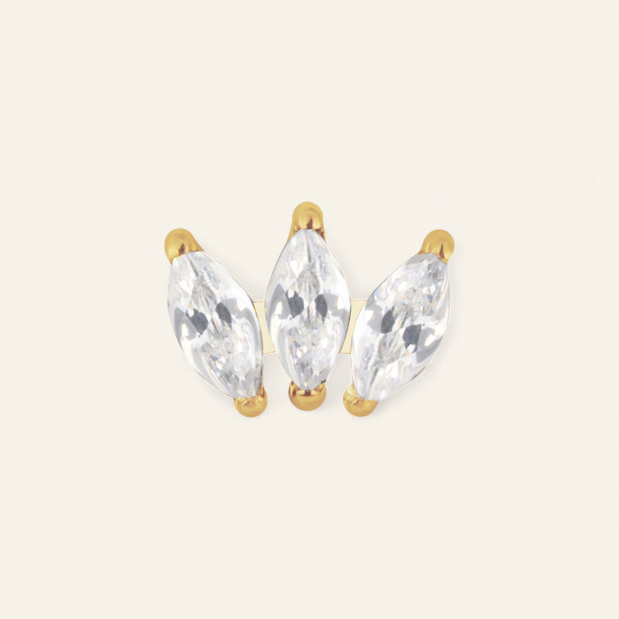 The PVD Fan Marquise CZ Stud Top