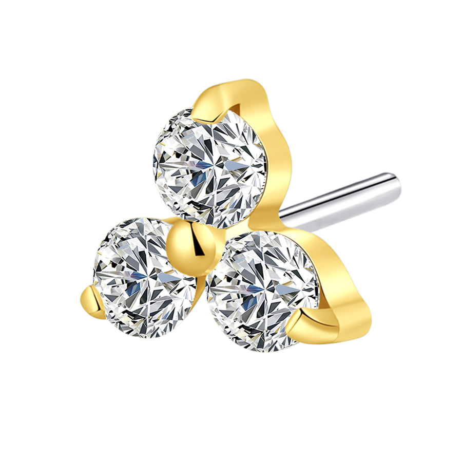The 24kt PVD Tri Lab-Grown Diamond Stud Top