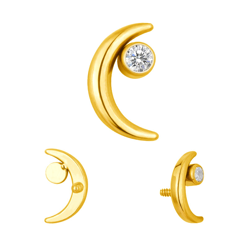 The 24kt PVD Moon Stud Top