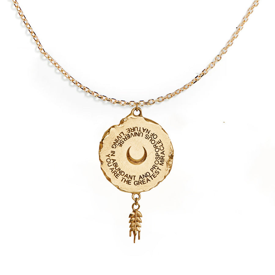 Ana Kuni's Warrior Necklace in Gold with Artwork
