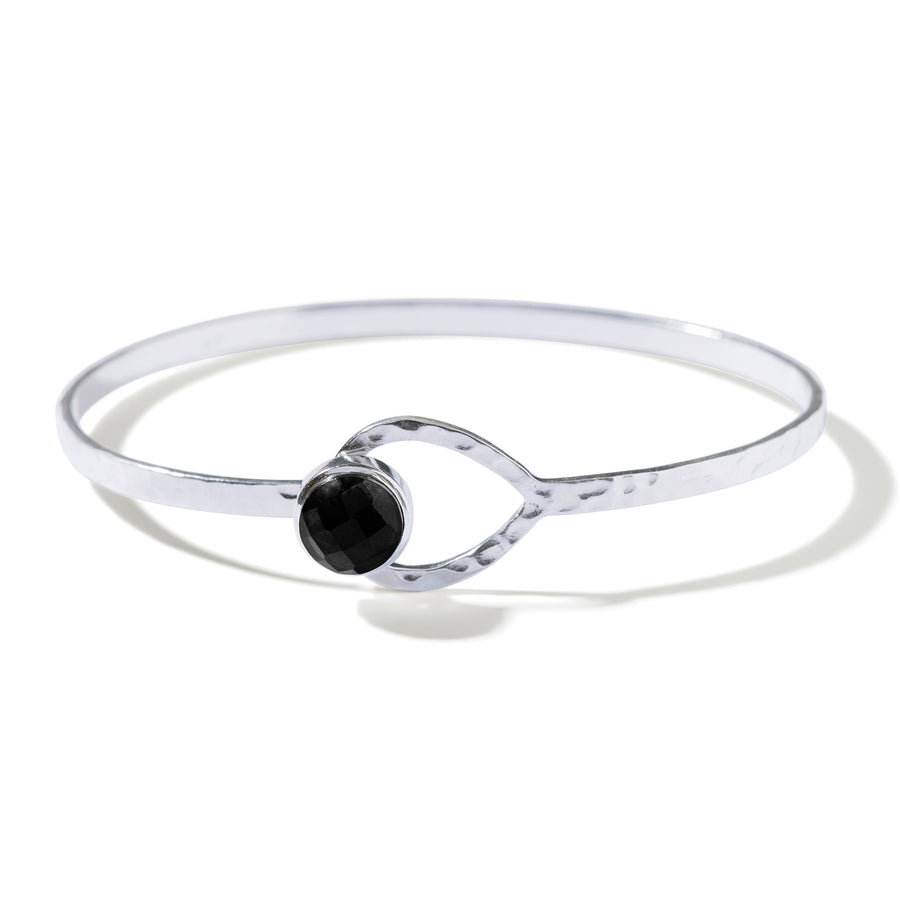 The Hooked Luna Bangle in Silver