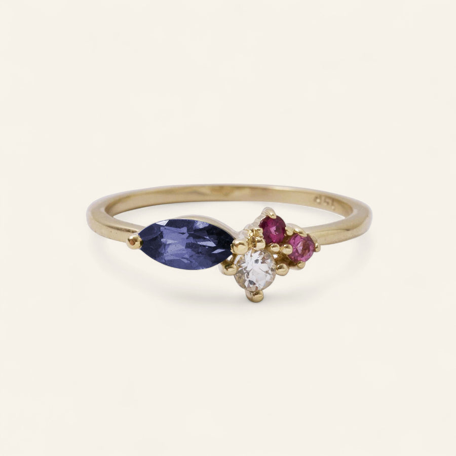 The 4 Stone Cluster Ring in Gold
