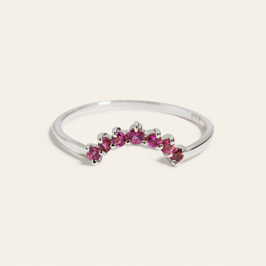The Pink Tourmaline Halo Ring in Silver