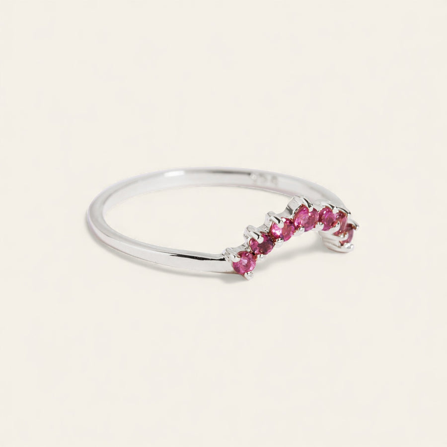 The Ruby Halo Ring in Silver