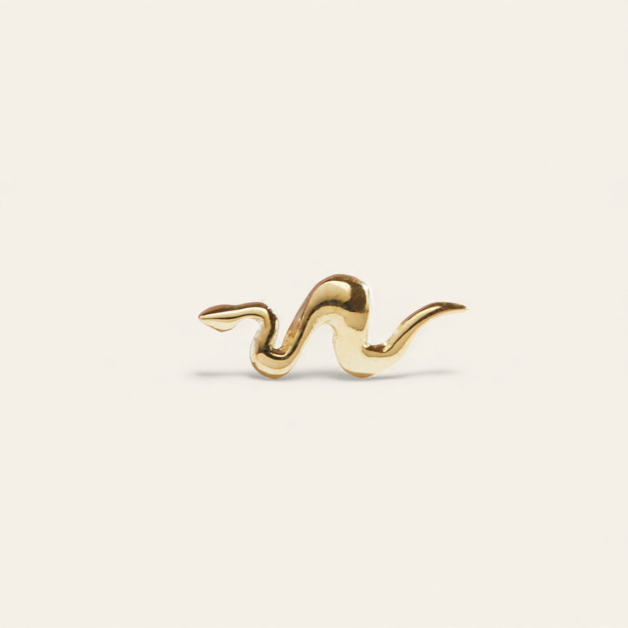 The 9kt Yellow Gold Snake Stud