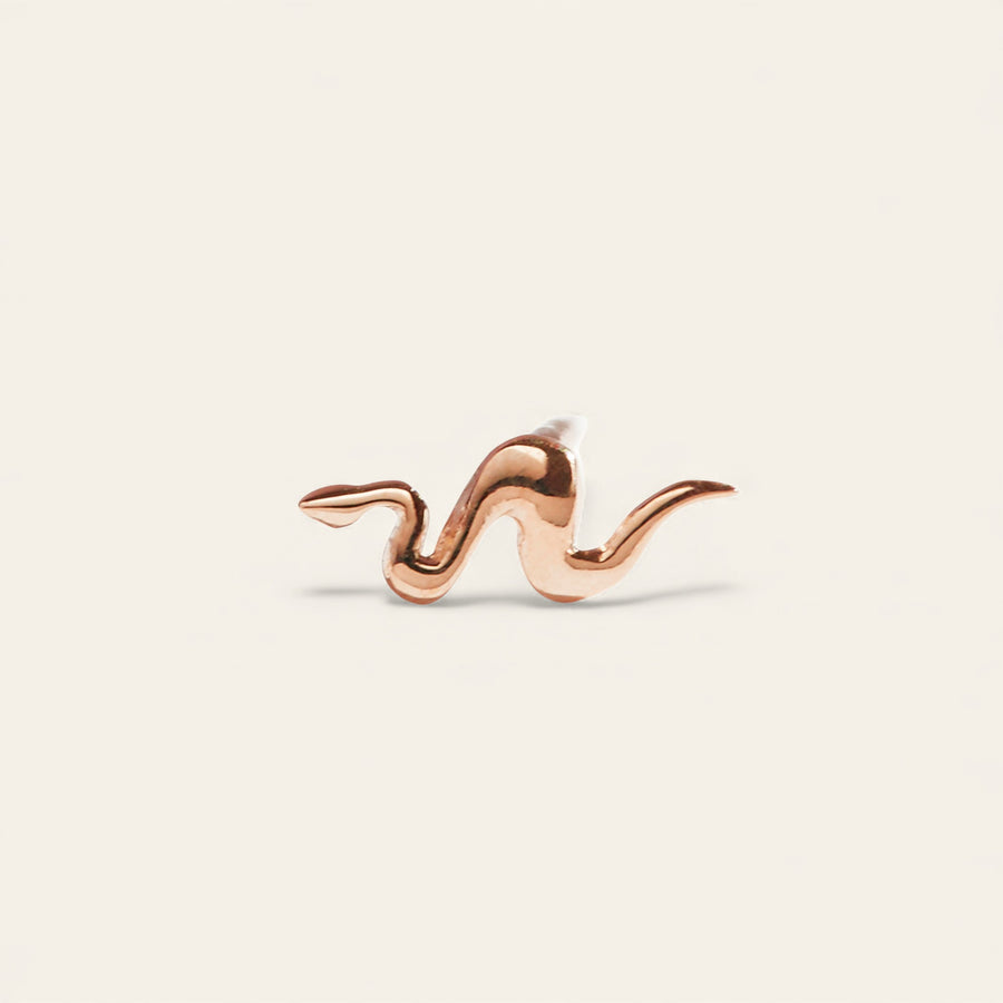 The 9kt Rose Gold Snake Stud
