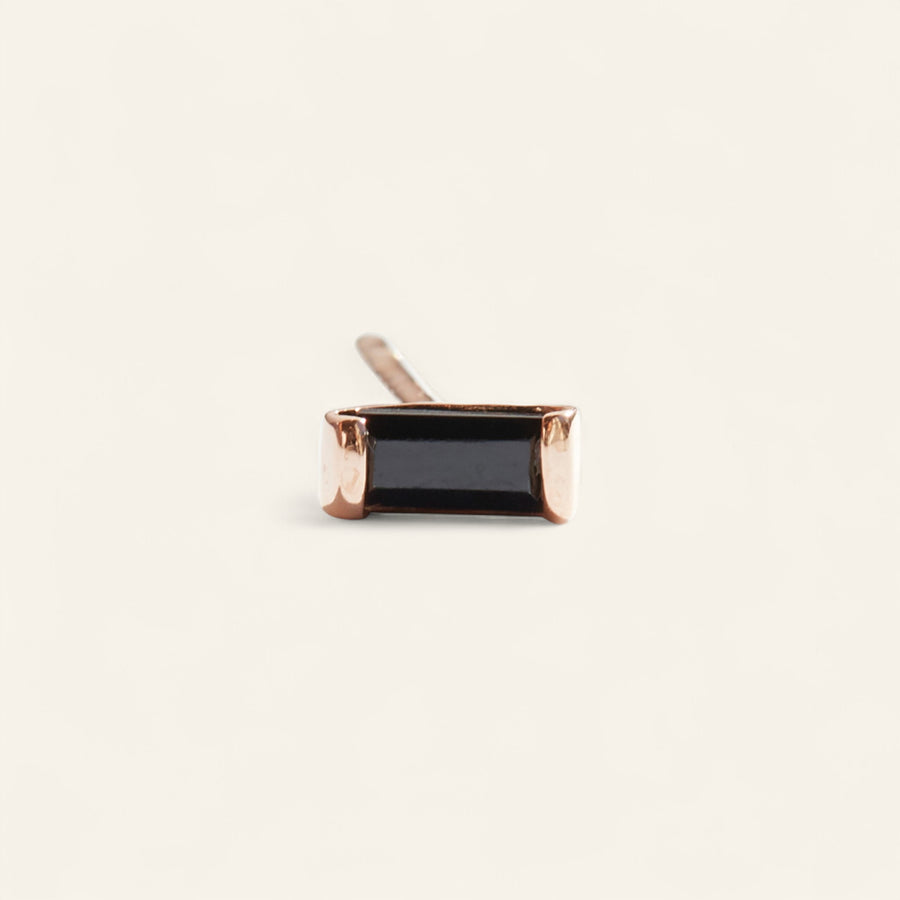 9kt Rose Gold and Spinel Baguette Stud