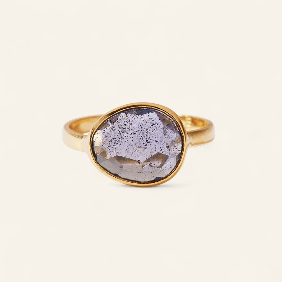 The Polki Gemstone Ring Rose Quartz J Gold Plated