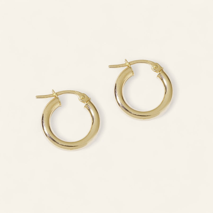 9kt Simple Round Gold Hoops 10mm