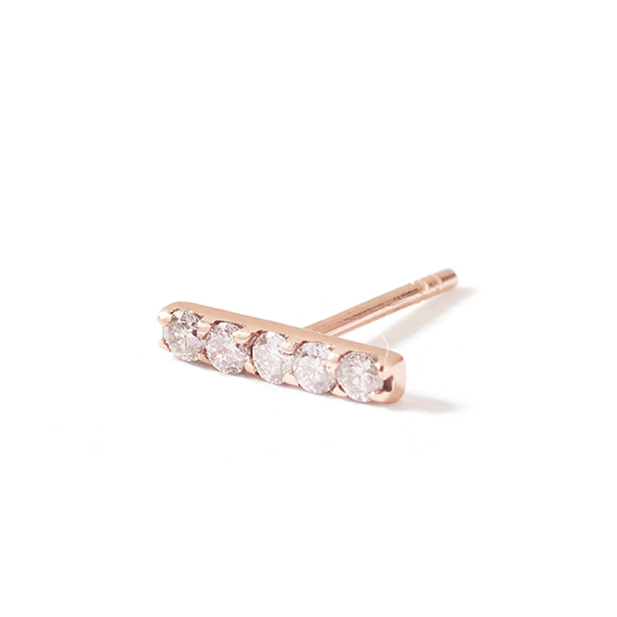 The Diamond Bar Stud in 9kt Rose Gold