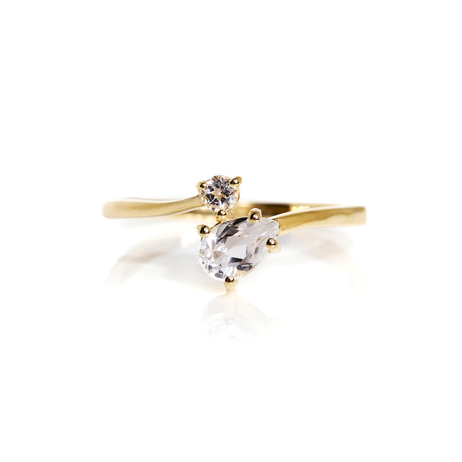 The 6x4 Pear & Round Gemini Ring