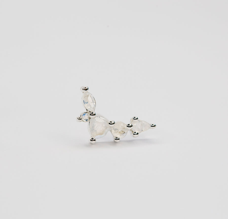 The Moonstone Cluster Stud in Silver