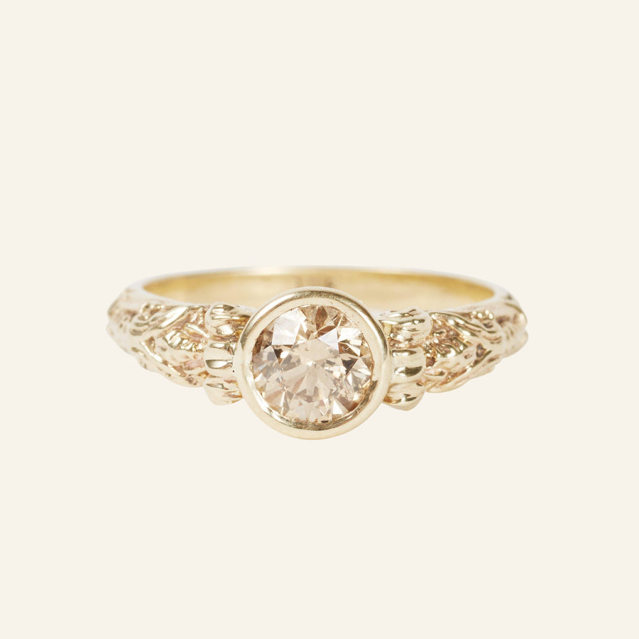 Golden Rising Sun Diamond Ring