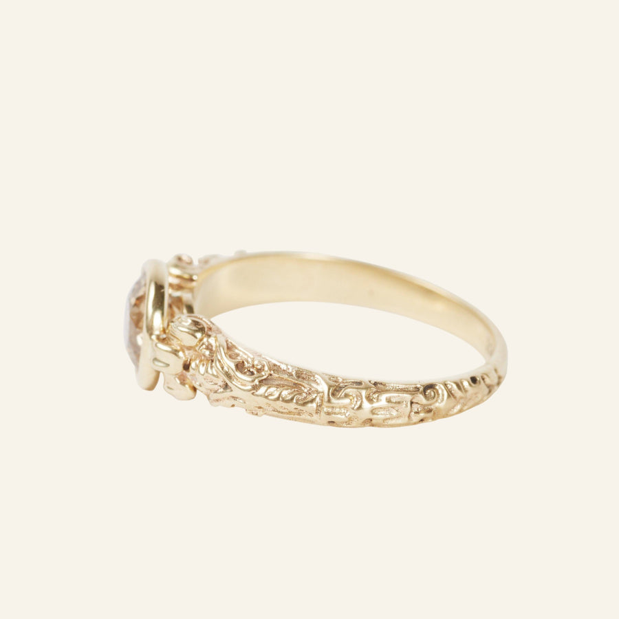 Golden Rising Sun Diamond Ring