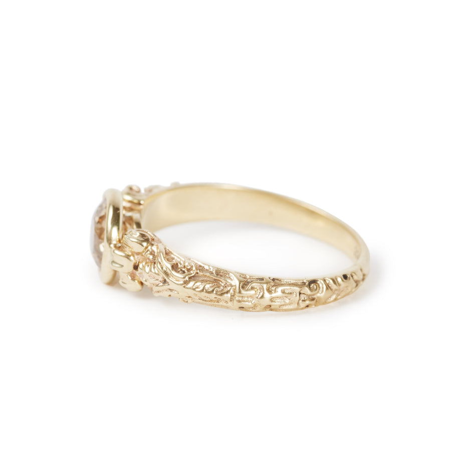 Golden Rising Sun Diamond Ring