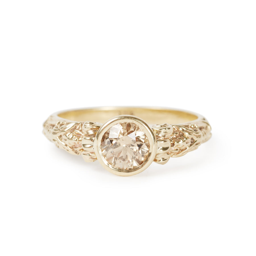 Golden Rising Sun Diamond Ring