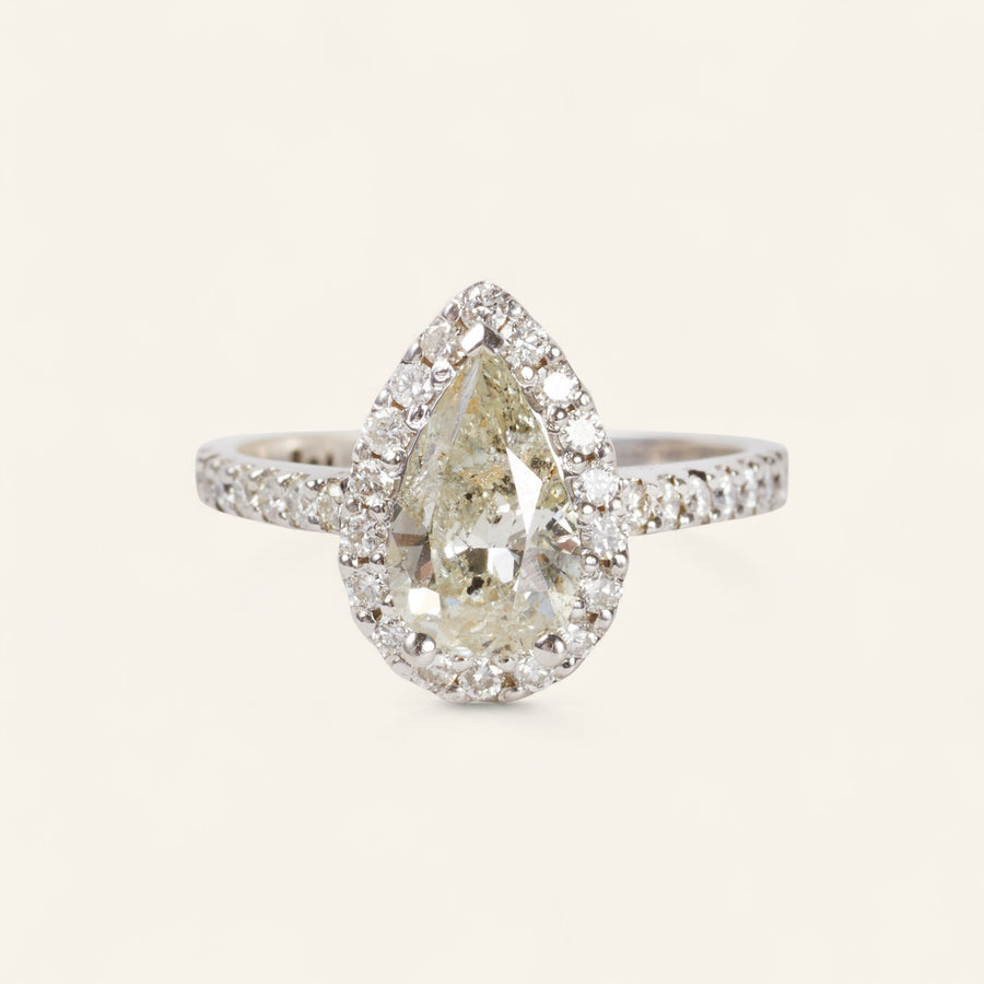 Pear Cut Halo Ring