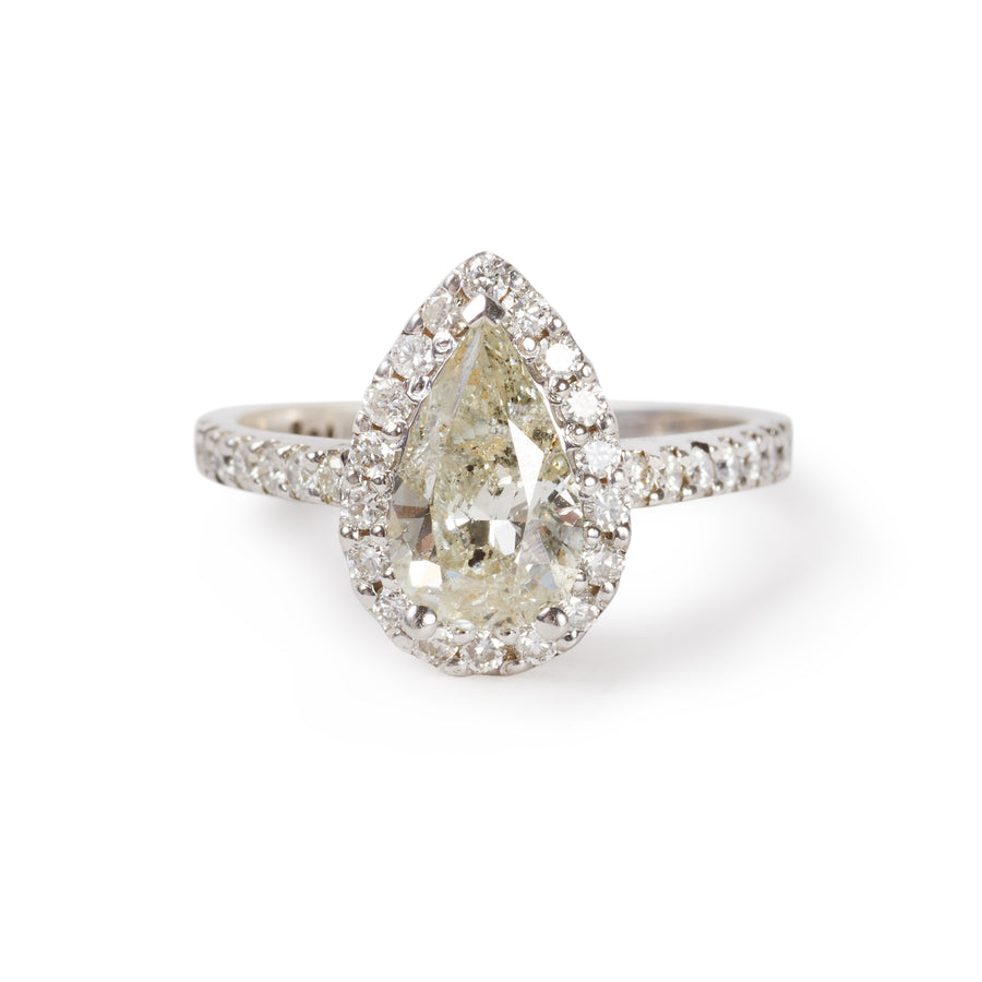 Pear Cut Halo Ring