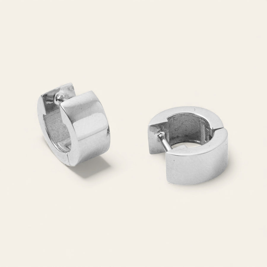 The Mini Broad Huggie in Silver