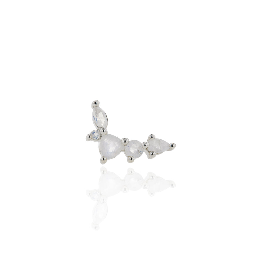 The Moonstone Cluster Stud in Silver