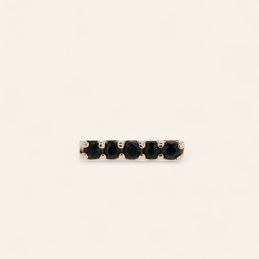 The Black Sapphire Bar Stud in 9kt Rose Gold