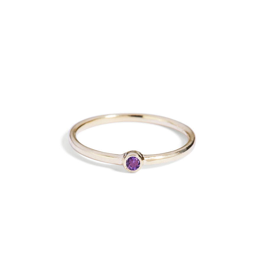 The Mini Amethyst Stacker in 9kt Gold