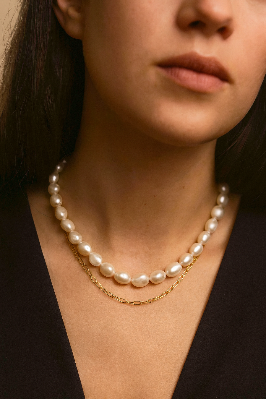 The Dual Pearl Chain Necklace