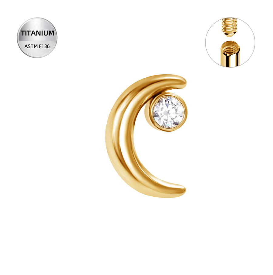 The 24Kt Gold PVD Moon Bezel CZ Stud Top
