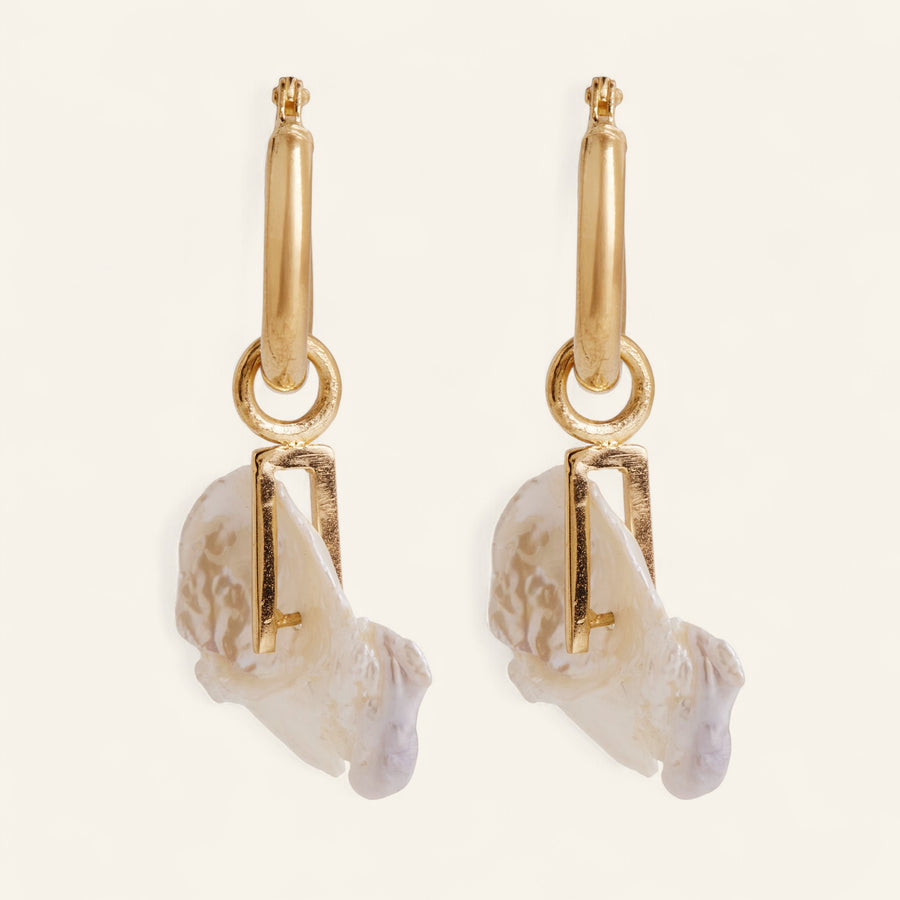 The Keshi Petal Pearl Hoops