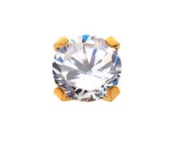 The 24Kt Gold PVD 3mm Prong CZ Stud Top