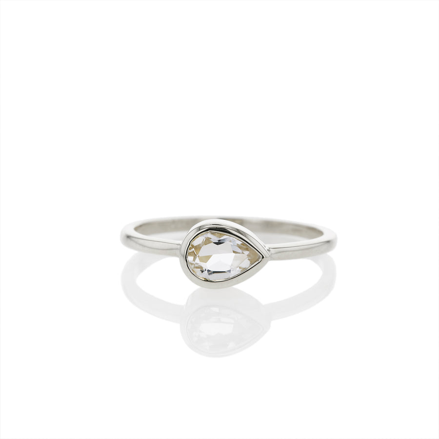 The 6x4 Pear Stacker Ring in Silver