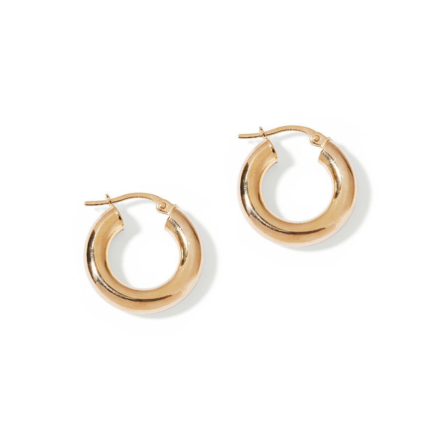 9kt Gold Chunky Round Hoops /15mm