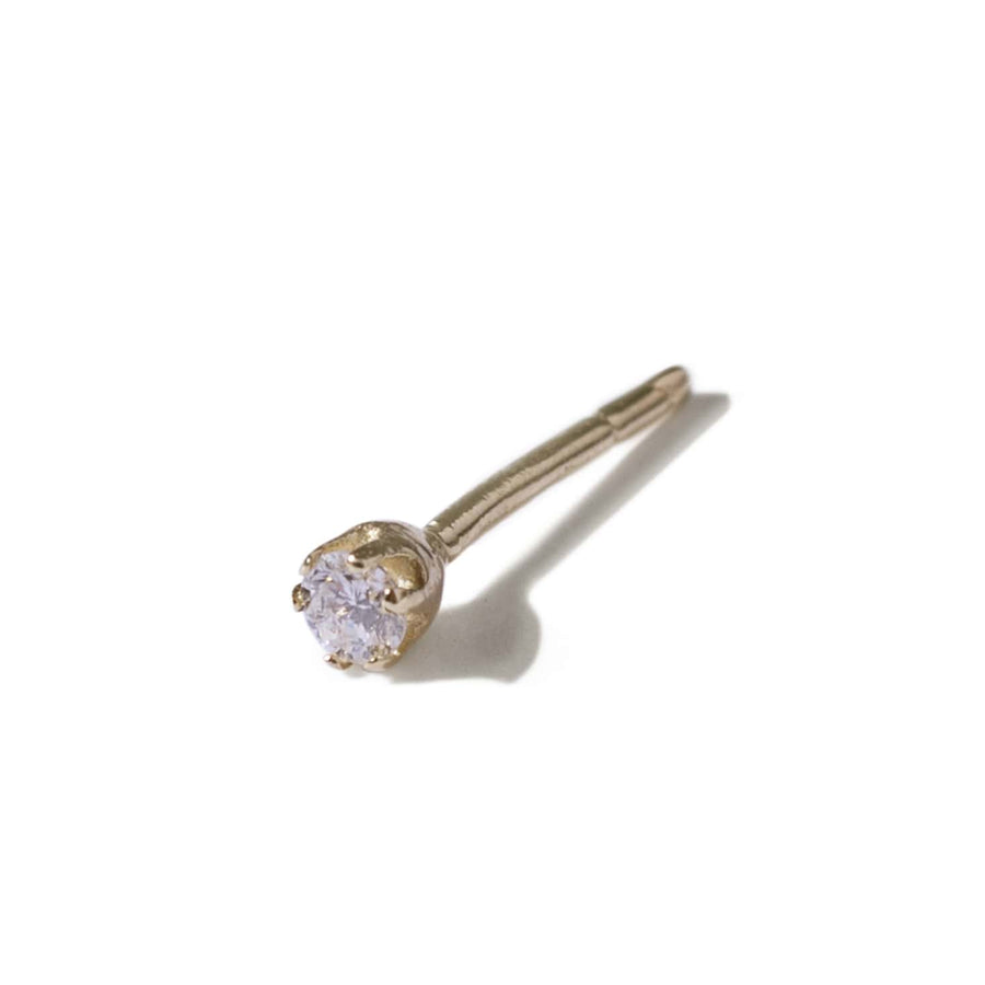 9kt Yellow Gold Mini Prong Set Stone Stud