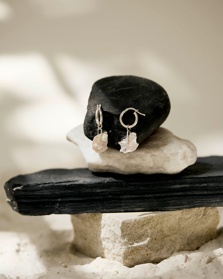 The Keshi Petal Pearl Hoops