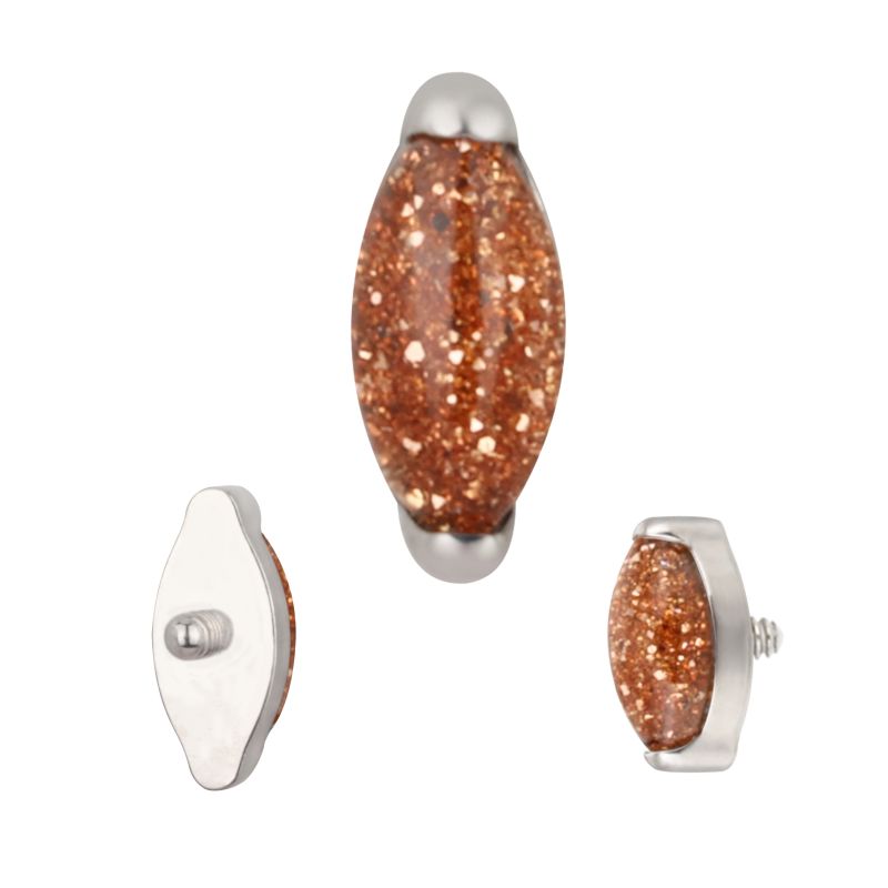 The Titanium Sand Stone Marquise Stud Top