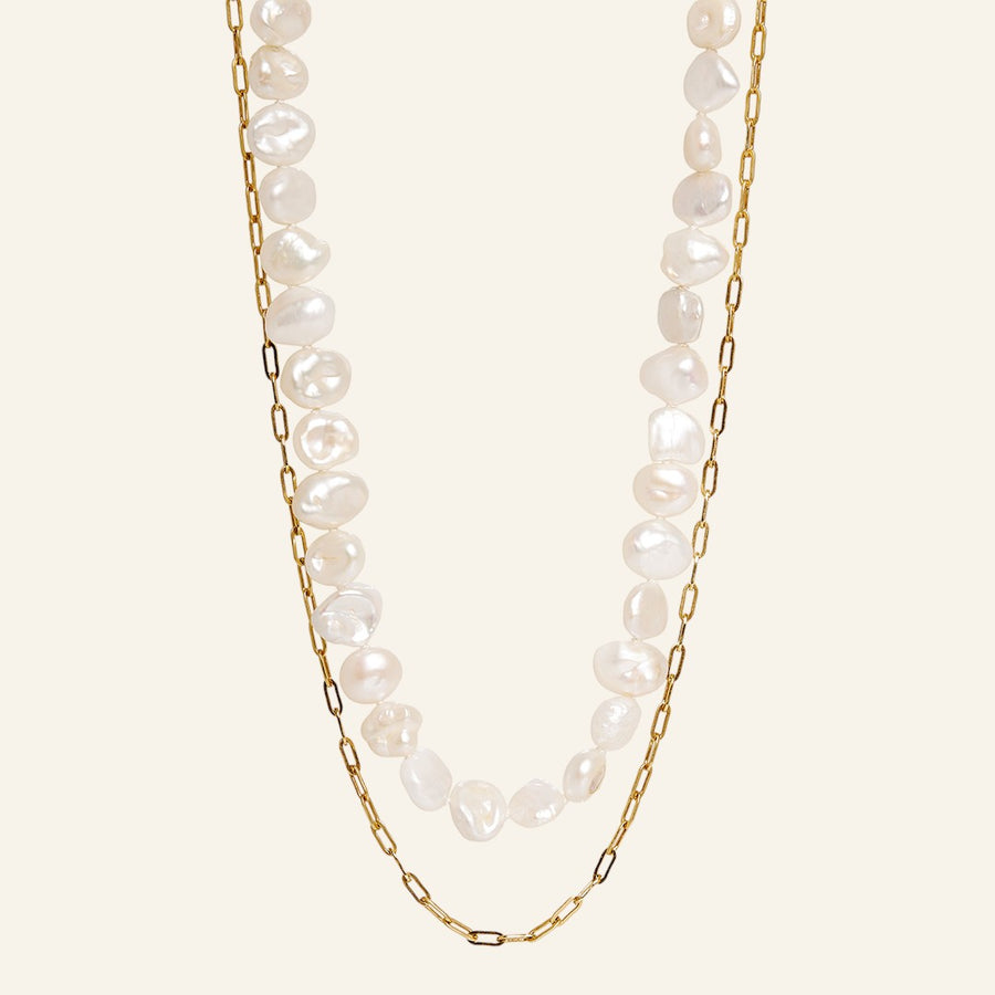 The Dual Pearl Chain Necklace