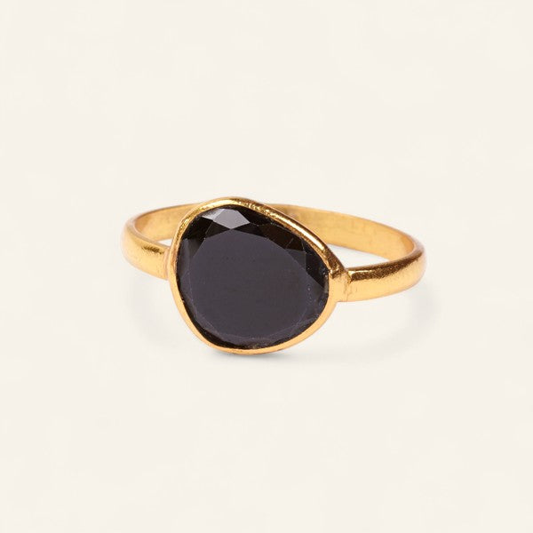 The Polki Gemstone Ring Rose Quartz J Gold Plated