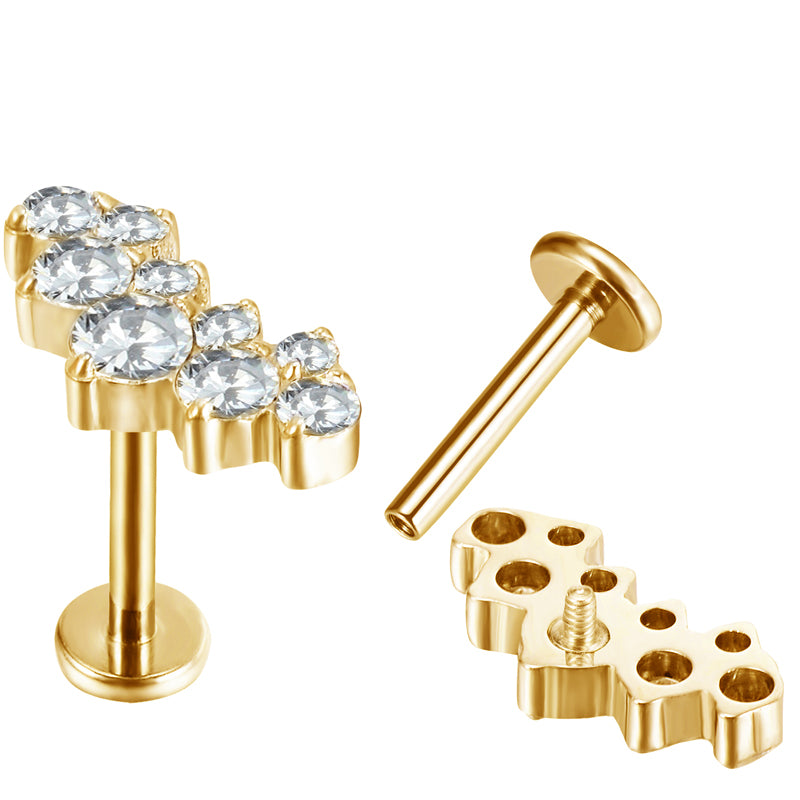 The 24kt PVD Crown Cluster CZ Stud Top