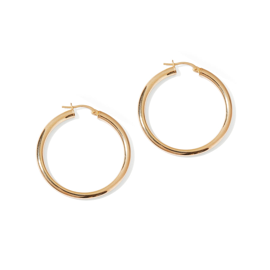 9kt Gold Hoops 35mm - Thin