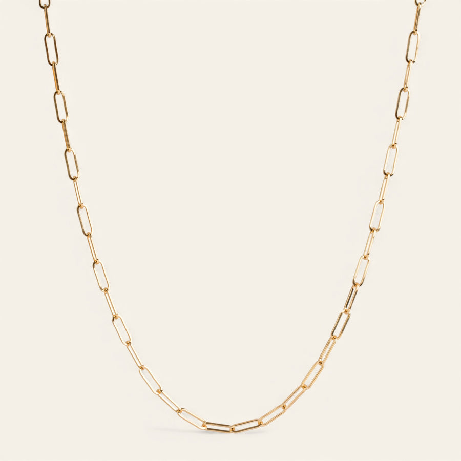 The Skinny Paperclip Chain / 9kt Yellow Gold / 60 Gauge