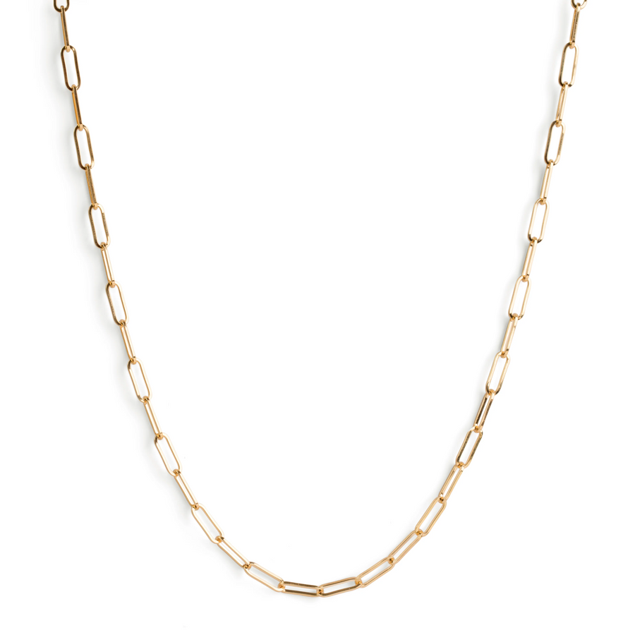 The Skinny Paperclip Chain / 9kt Yellow Gold / 60 Gauge