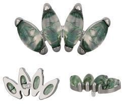 The Titanium Moss Agate Cluster Stud Top