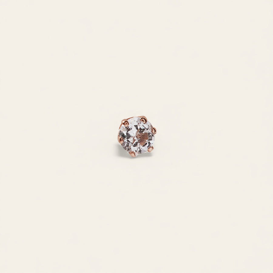 The Mini Prong Stud 9kt Rose Gold Black Diamond