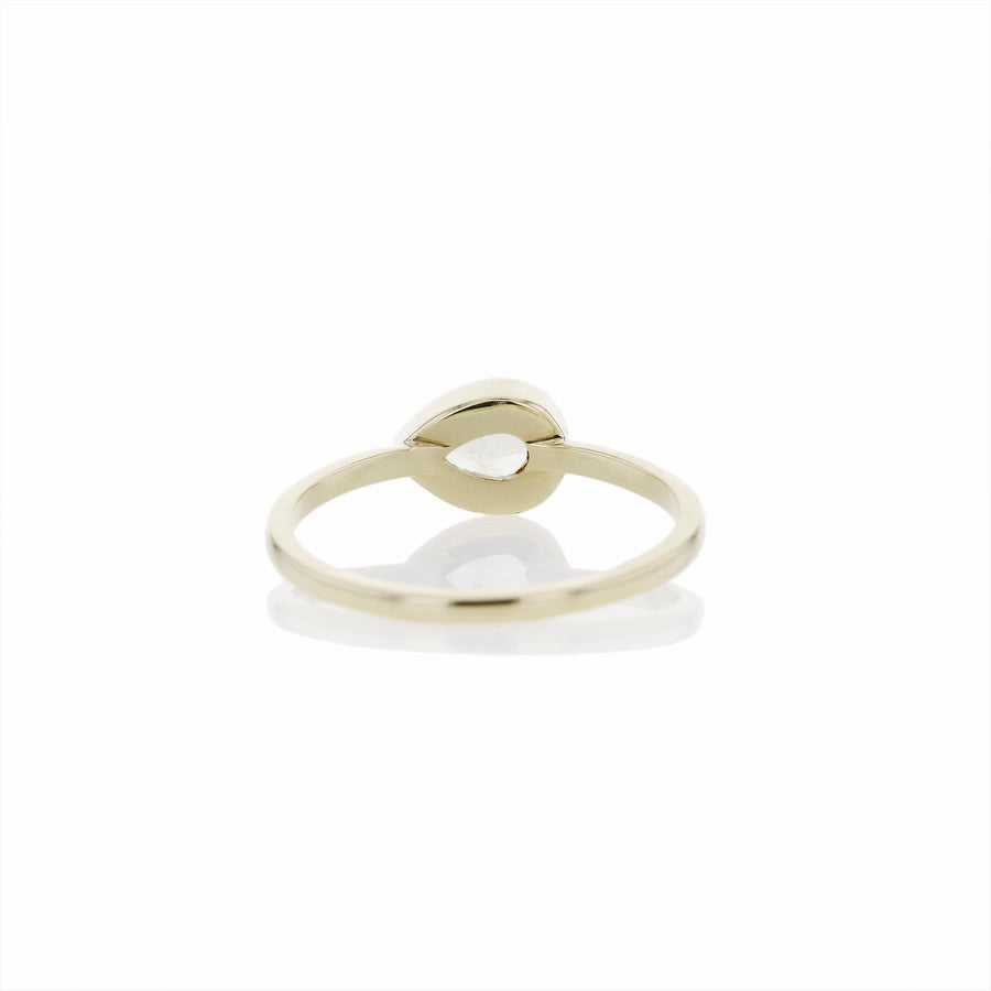 The 6x4 Pear Stacker Ring in 9kt Gold