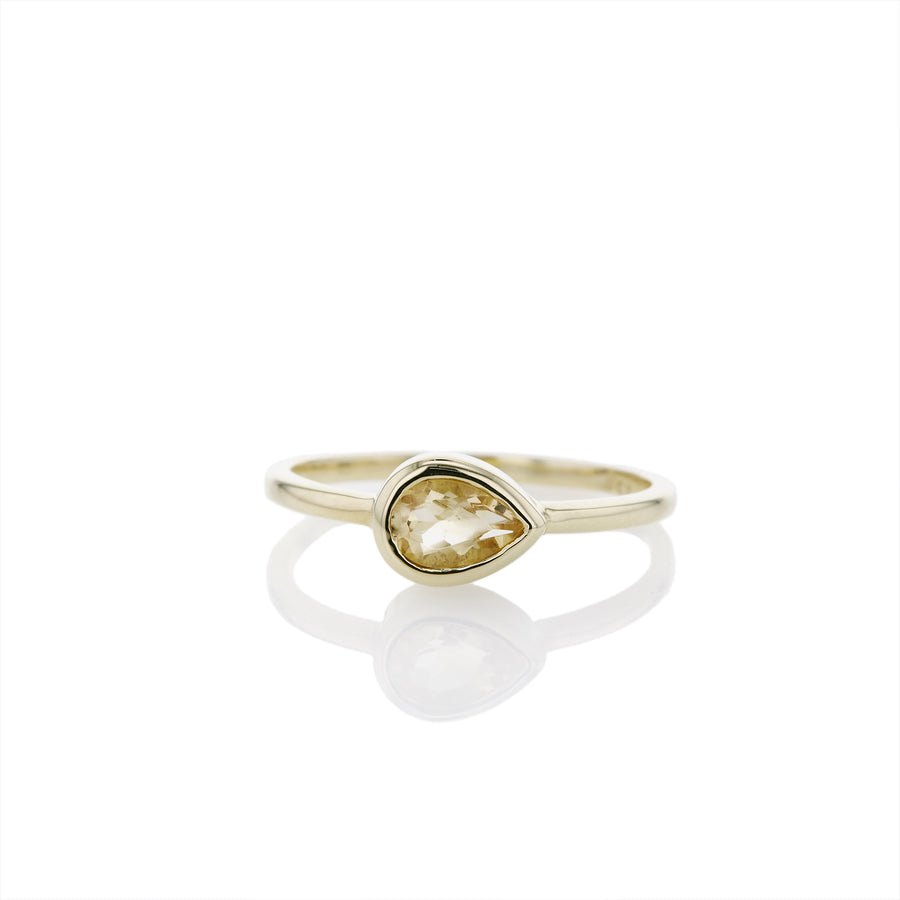 The 6x4 Pear Stacker Ring in 9kt Gold