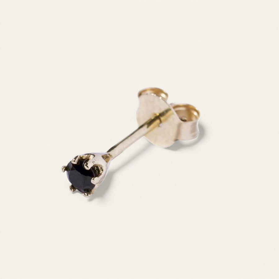 The Mini Prong Stud 9kt Rose Gold Black Diamond