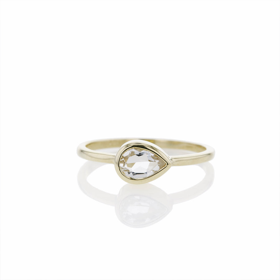 The 6x4 Pear Stacker Ring in 9kt Gold