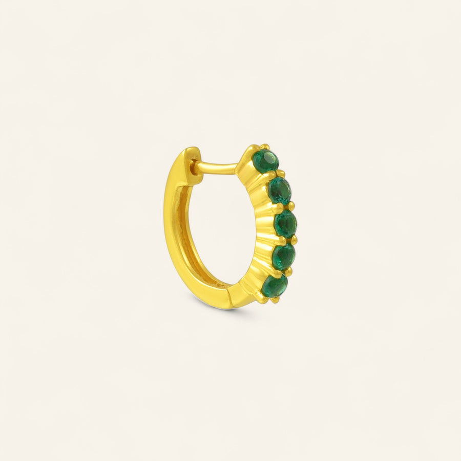 The Mini Green CZ Huggie