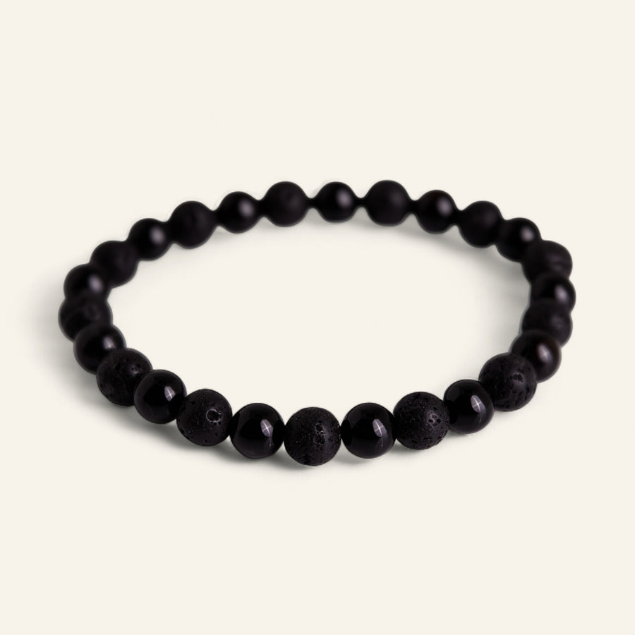 The Lava & Black Onyx Beaded Bracelet