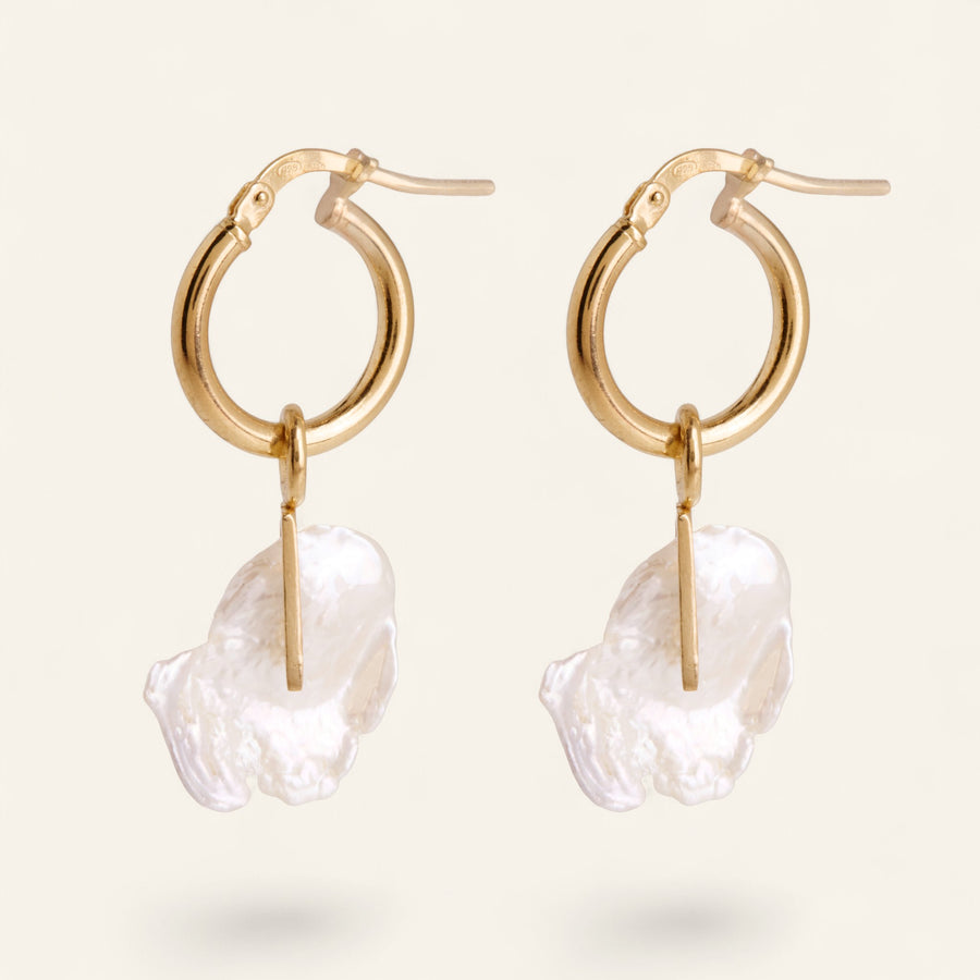 The Keshi Petal Pearl Hoops